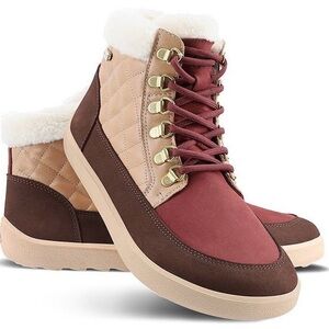 Belenka Olivia lace up boots in brown and burgundy size 39